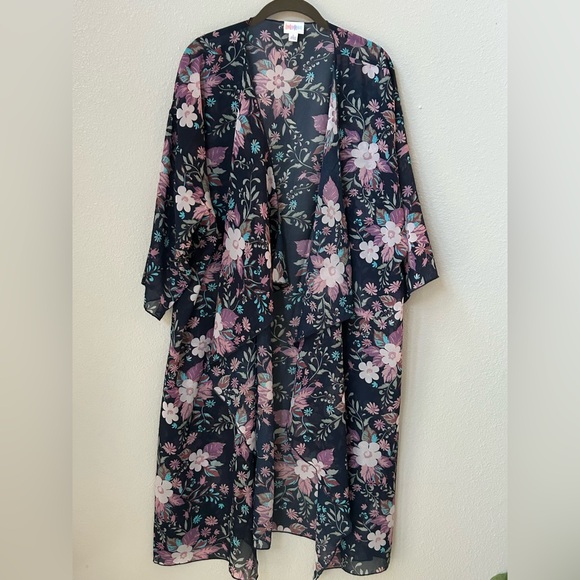 LuLaRoe Flowy Sheer Floral Duster (Size L) - Picture 2 of 10